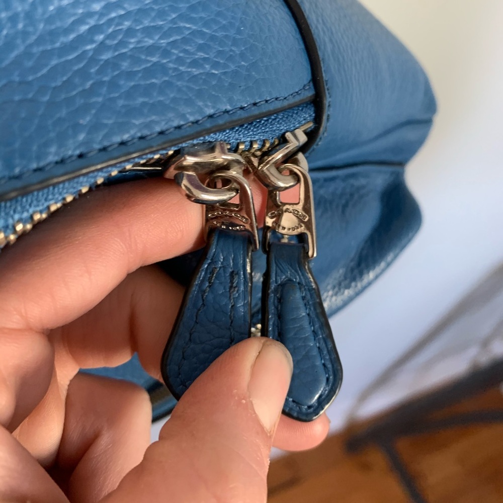 Authentic Coach Blue Pebbled Leather Mini Charlie Backpack - Picture 6 of 12